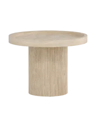 Runder Design Beistelltisch „Krille“ Ø 60 x 45 cm Beige VE DESIGN