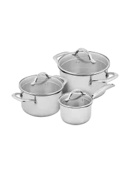 3-teiliges Premium Kochtopf Set „STS“ Silber SCANPAN
