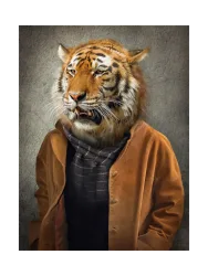 image LAND Digitaldruck auf Glas Tiger im Mantel  | Schubiger Möbel