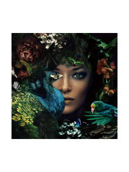 image LAND Digitaldruck auf Glas Die Lady und Der Pfau  | Schubiger Möbel