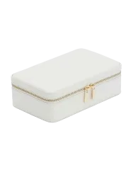 Echtleder Schmuckbox „Maria Medium Zip Case“ Weiss WOLF