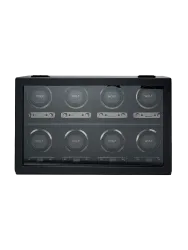 Uhrenbeweger „British Racing Watch Winder“ für 8 Armbanduhren Leder Schwarz WOLF