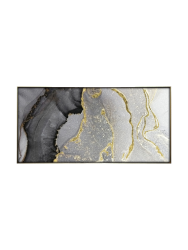 image LAND Digitaldruck auf Glas Abstrakt in Grau und Gold Gelb | Schubiger Möbel