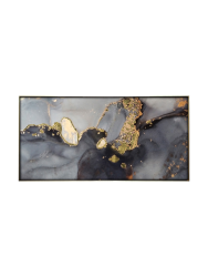 image LAND Digitaldruck auf Glas Abstrakt in Grau und Gold Gelb | Schubiger Möbel