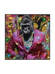 image LAND Gemälde Gentleman Pink Gorilla  | Schubiger Möbel