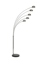 Flexible Stehlampe „Five Lights“ mit Marmorsockel Invicta Interiors
