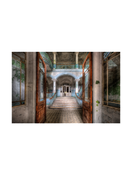 image LAND Digitaldruck auf Glas Lost Place Treppe 120 x 80 cm  | Schubiger Möbel