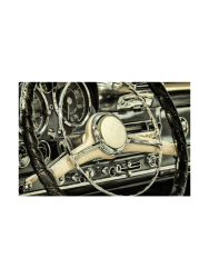image LAND Digitaldruck auf Acrylglas Oldtimer Lenkrad  | Schubiger Möbel