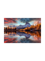 image LAND Acrylglasbild Spiegelnde Berge im Sonnenaufgang  | Schubiger Möbel