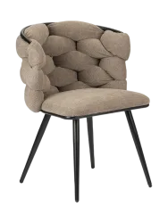 Designerstuhl „Rock“ mit Chenille Bezug - Beige Global Interiors