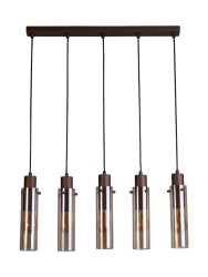 Dimmbare Design Pendellampe „Sweden“ Mocca/Amber Searchlight