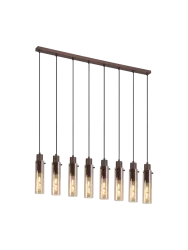 Dimmbare Design Pendellampe „Sweden“ Mocca/Amber Searchlight
