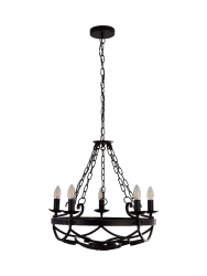 Dimmbarer Kronleuchter „Cartwheel III“ Searchlight