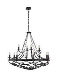 Dimmbarer Kronleuchter „Cartwheel III“ Searchlight
