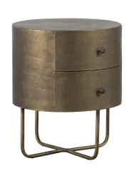 mutoni - Nachttisch Glossy Metall antique brass 39x39, One Size, Gold