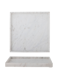 Edles, grosses Design Tablett „Majsa“ aus Marmor Bloomingville