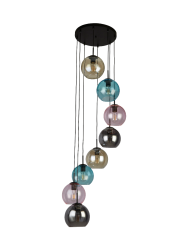Dimmbare Design Pendellampe „Mardi“ Rund, 8-Flammig Searchlight