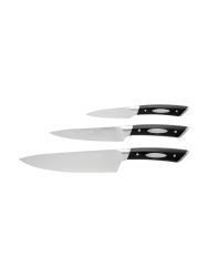 3-teiliges Premium Messer-Set „Classic“ Silber, Schwarz SCANPAN