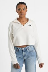 The North Face Crop Fleece Sweater - White Dune S Damen
