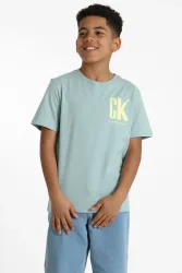 Calvin Klein Jeans Chest Surf Graphic T-Shirt - Green Surf 14 Kids