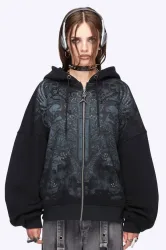 Minga London Grim-Winged Oversize Kapuzensweatjacke - Black S/M Damen