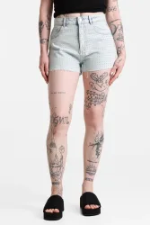 Tally Weijl Jeansshorts mit Strass - Light Blue 36 Damen