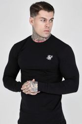 Siksilk Essentials Langarmshirt - Black S Herren