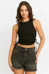 Tally Weijl Mom Fit Jeanshorts - Washed Black 40 Damen