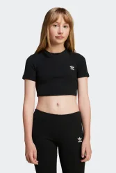 Adidas Originals Geripptes Crop T-Shirt - Black 146 Kids