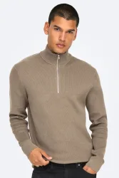 Only & Sons Phil Gerippter Strickpullover - Desert Taupe XS Herren