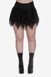 Banned Miss Misery Netz Minirock - Black S Damen