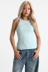 Guess Geripptes Tanktop - Seafoam Mist M Damen