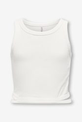 Only KOGBINA Geripptes Crop Tanktop - Cloud Dancer 134-140 Kids