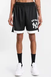 New Era Mesh Shorts - Black + White L Herren