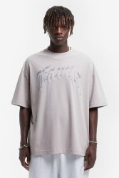 Favela Aves Rhinestone Oversize T-Shirt - Ash M Herren