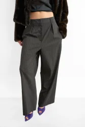TOPSHOP TSTASCHA Stoffhose - Chocolate Brown + Black 34 Damen