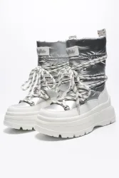 Buffalo Olympia Puffer Schneestiefelette - White + Silver EU37 Damen