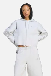 Adidas Originals Oversize Kapuzensweatjacke - Light Grey Heather S Damen