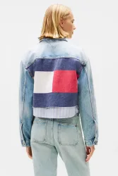 Tommy Jeans Oversize Jeansjacke - Denim Mid Light Blue M Damen