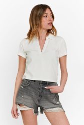Tally Weijl Crop Poloshirt - Offwhite S Damen