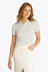 Tommy Jeans Gesmoktes Crop T-Shirt - Offwhite S Damen