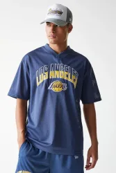 New Era Oversize Mesh T-Shirt - Blue L Herren