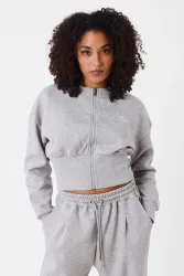 Project X Paris Crop Trainingsjacke - Light Grey Heather M Damen