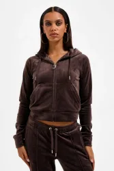 Juicy Couture Madison Samt Crop Jacke - Java XS Damen