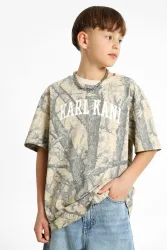 Karl Kani Heritage Wood Camo T-Shirt - Beige + Mehrfarbig 152 Kids