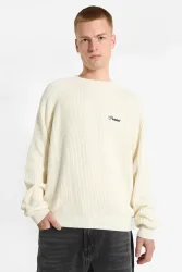 Prohibited Campus Gerippter Strickpullover - Cream S Herren