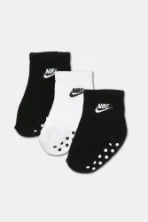 Nike Dreierpack  Anti-Rutsch Baby Socken - Weiss + Schwarz EU15