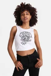 Vans Crop Tanktop - White M Damen
