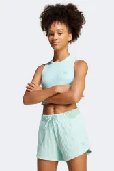 Adidas Originals Geripptes Crop Tanktop - Semi Flash Aqua 140 Kids