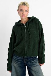 The Ragged Priest Thing Oversize Grobstrickjacke - Dark Green XS Damen